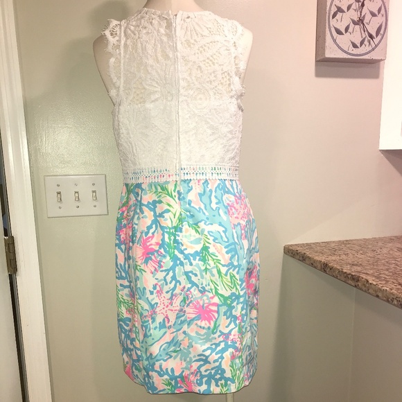 Lilly Pulitzer Sharice coral bay lace sheath dress - Picture 3 of 16